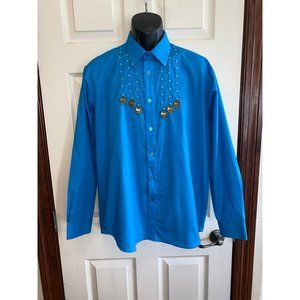 Vintage Henry Valdise Duo Designs Rodeo Dress Shirt Size Large